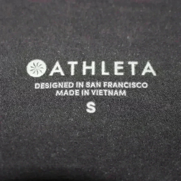 ATHLETA 7/8 Legging Soft Stretch Black Gray Colorblock Side Pockets Women Sz S - Picture 7 of 8